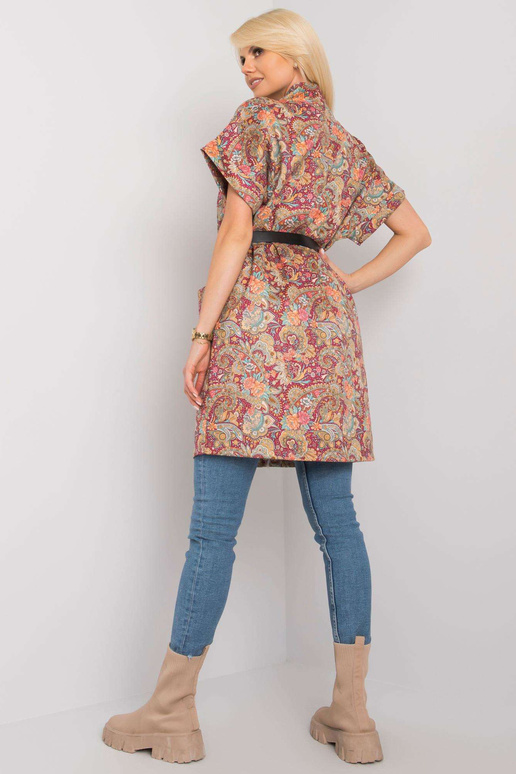 Bordo krāsas mētelis ar īsām...