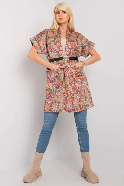 Bordo krāsas mētelis ar īsām...