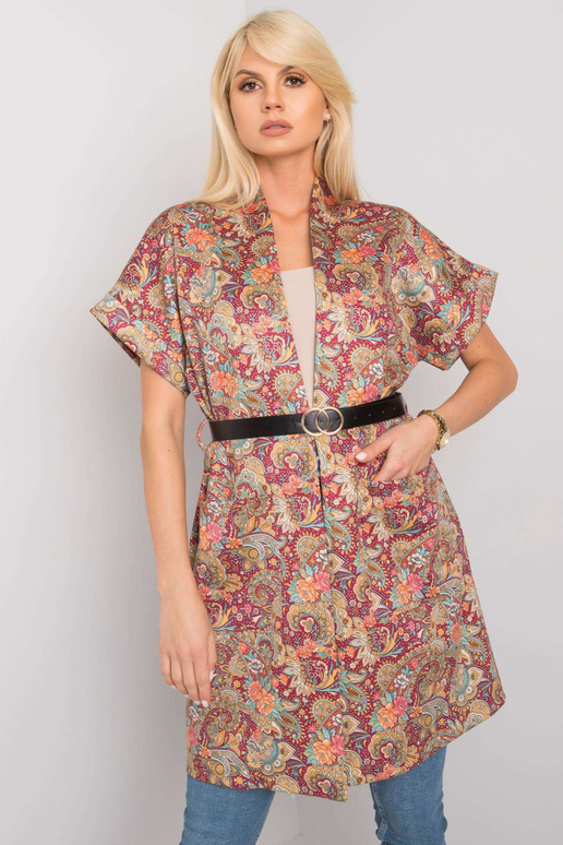 Bordo krāsas mētelis ar īsām...