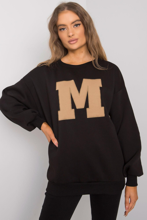 Melns kokvilnas sporta krekls Armelle