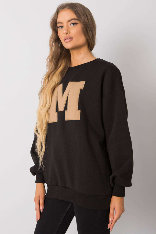 Melns kokvilnas sporta krekls Armelle