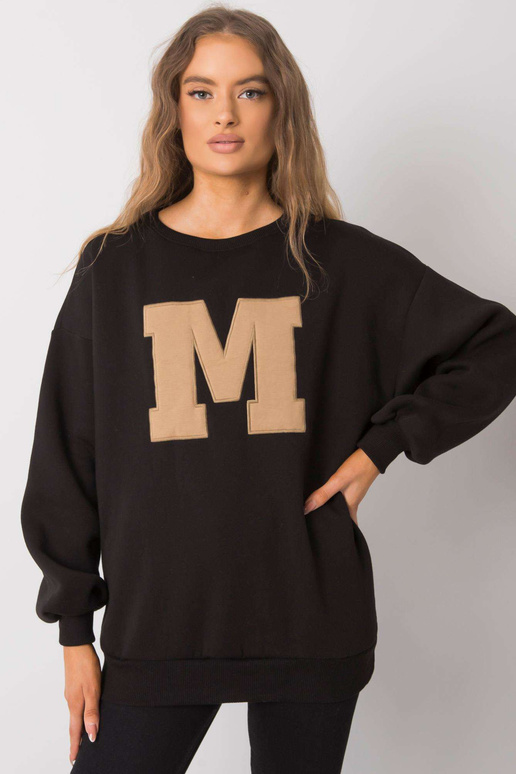 Melns kokvilnas sporta krekls Armelle