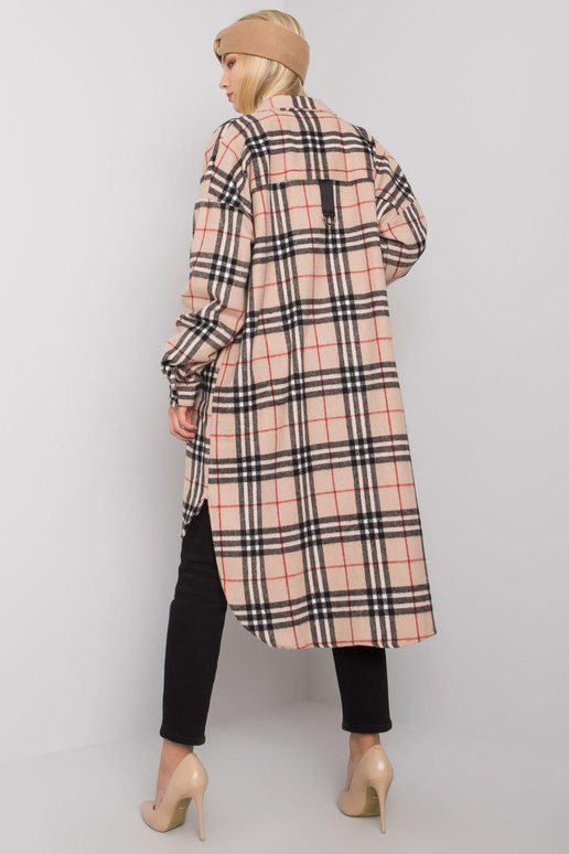 Bēšs un melns rūtains garais krekls...