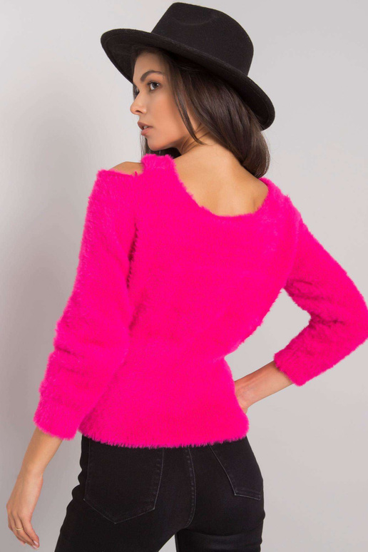 Fuksijas krāsas džemperis ar...