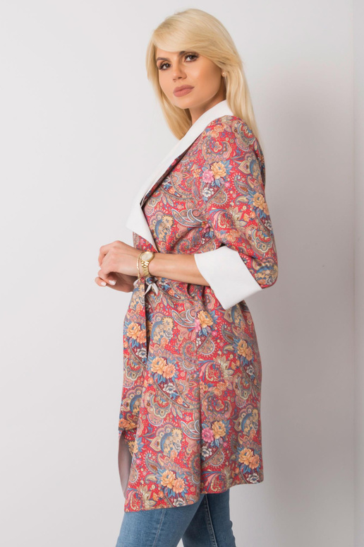 Aggie sieviešu sarkans raksta mētelis