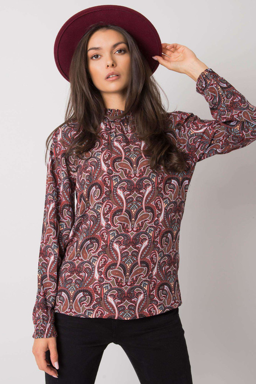 Tumši brūna blūze ar apdrukām Hadiya...