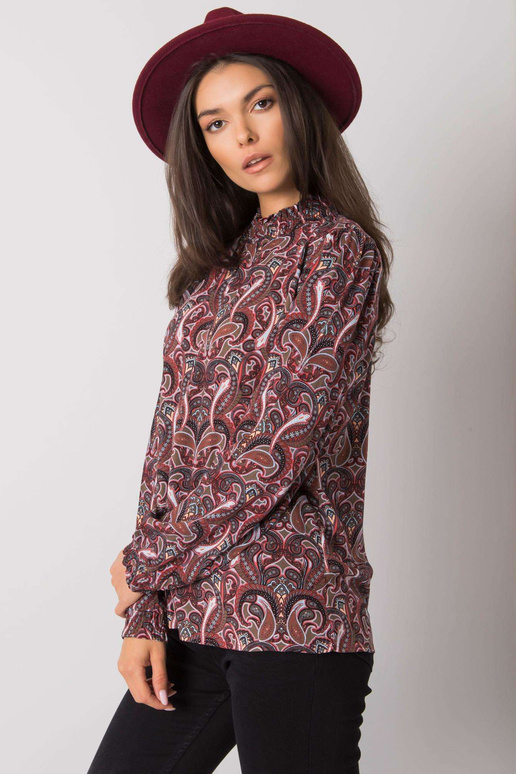 Tumši brūna blūze ar apdrukām Hadiya...