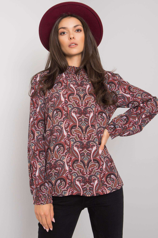 Tumši brūna blūze ar apdrukām Hadiya...