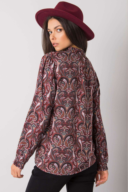 Tumši brūna blūze ar apdrukām Hadiya...
