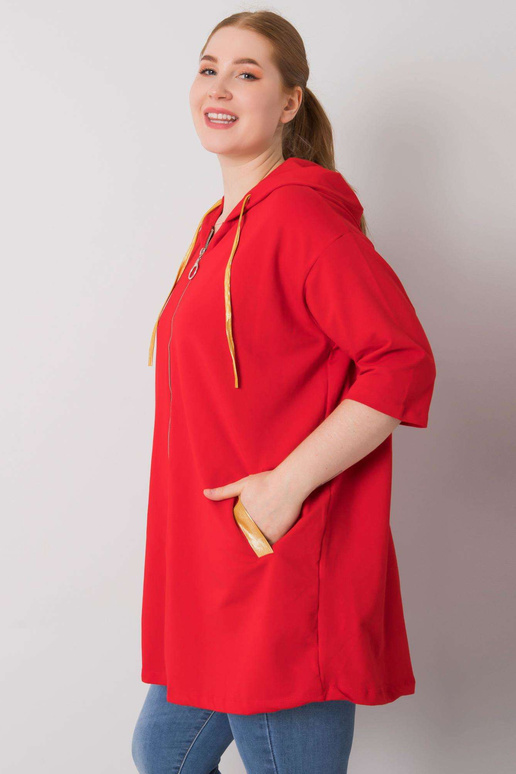 Sarkans plus izmēra sporta krekls ar...