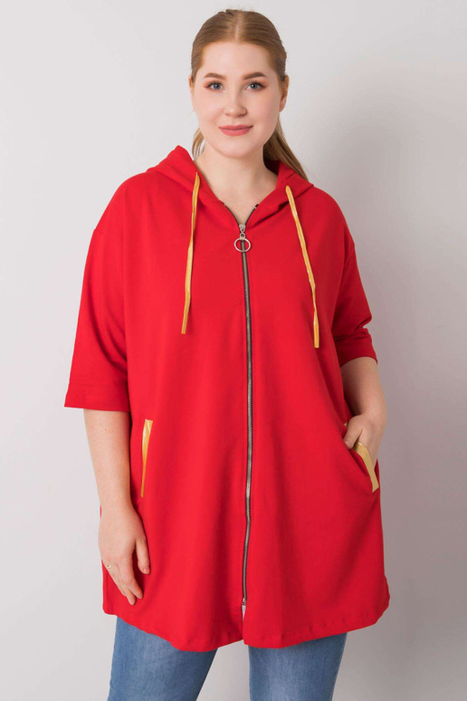 Sarkans plus izmēra sporta krekls ar...