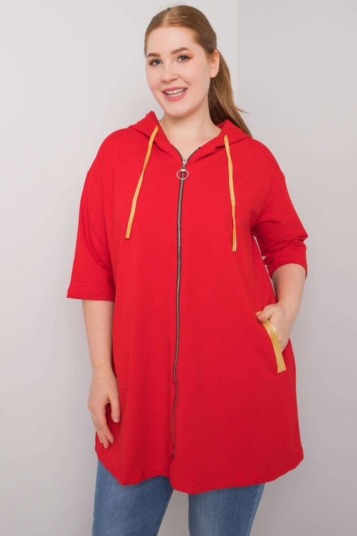 Sarkans plus izmēra sporta krekls ar...