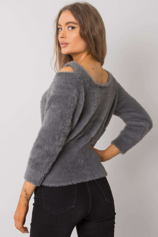 Tumši pelēks izgriezuma džemperis...