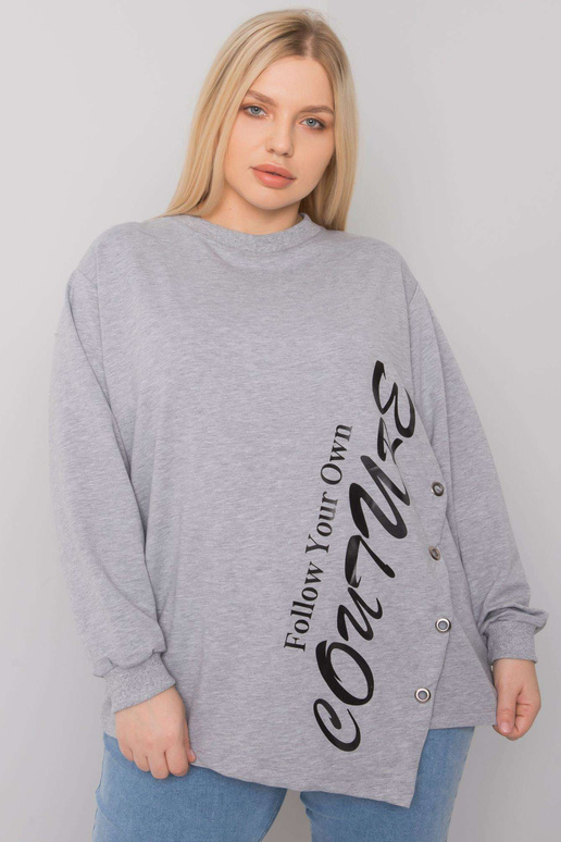 Pelēka melanža blūze asimetriska plus...