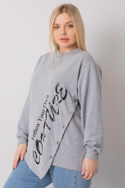 Pelēka melanža blūze asimetriska plus...