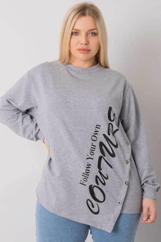 Pelēka melanža blūze asimetriska plus...