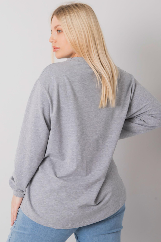 Pelēka melanža blūze asimetriska plus...