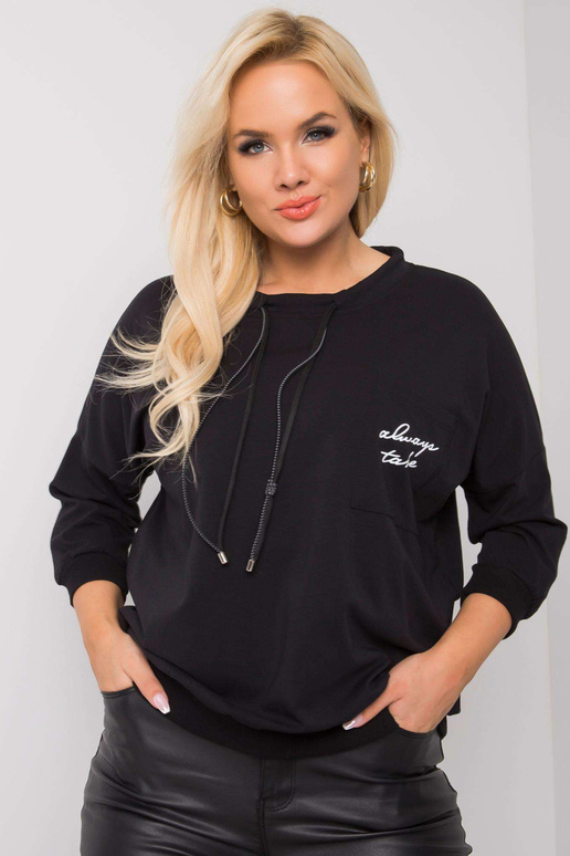 Melns kokvilnas liela izmēra Shelly...