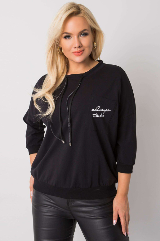 Melns kokvilnas liela izmēra Shelly...