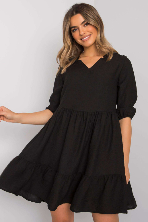 Melna Harlyn Ruffle kleita