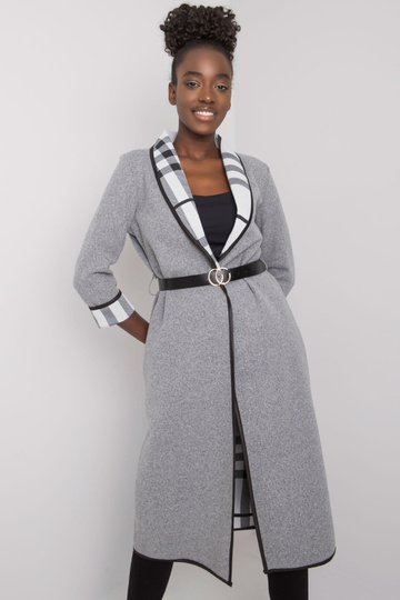 Pelēks melanžs mētelis ar...