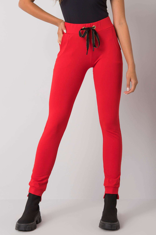 Sarkanas Davina kokvilnas sporta bikses Sarkanas Davina kokvilnas sporta bikses