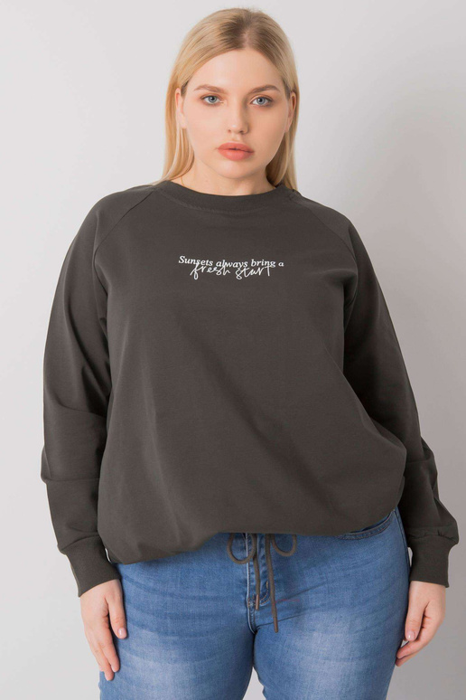 Tumšs haki liela izmēra sporta krekls...