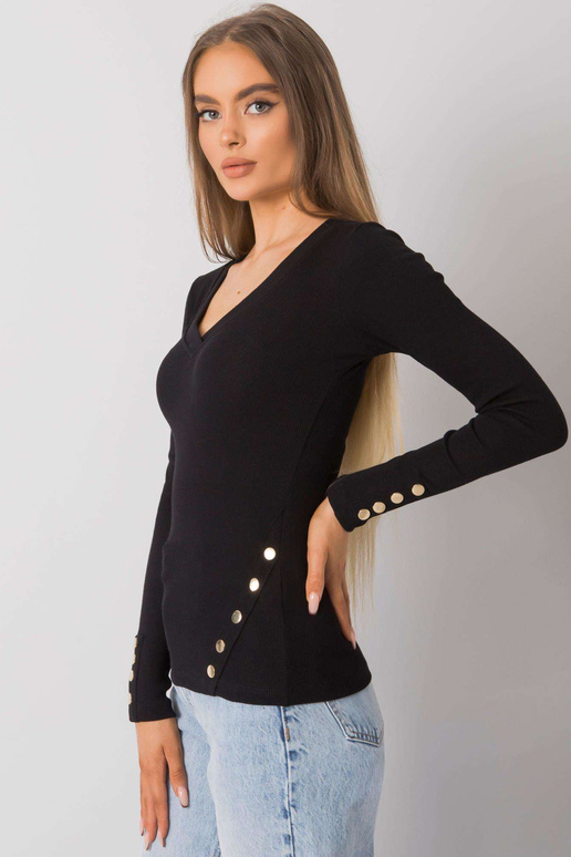 Melna svītraina blūze Abeline RUE PARIS Melna svītraina blūze Abeline RUE PARIS