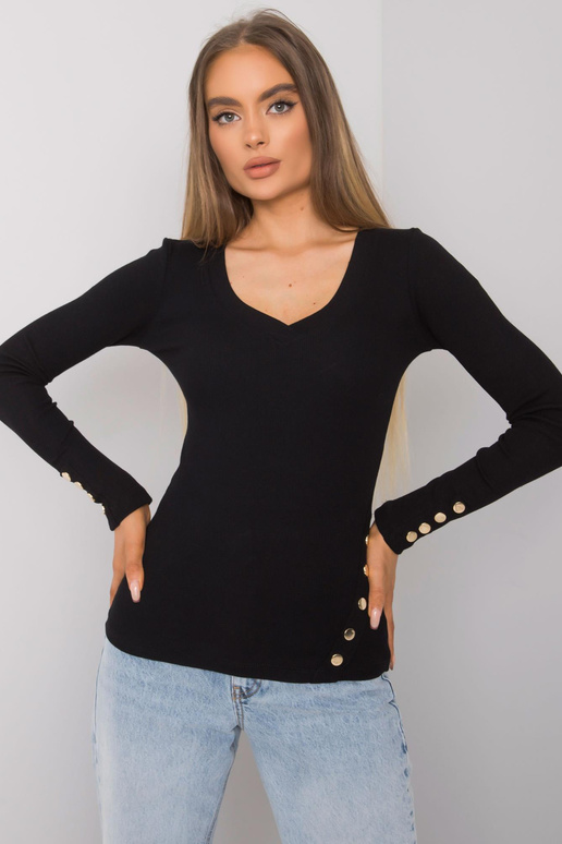 Melna svītraina blūze Abeline RUE PARIS Melna svītraina blūze Abeline RUE PARIS