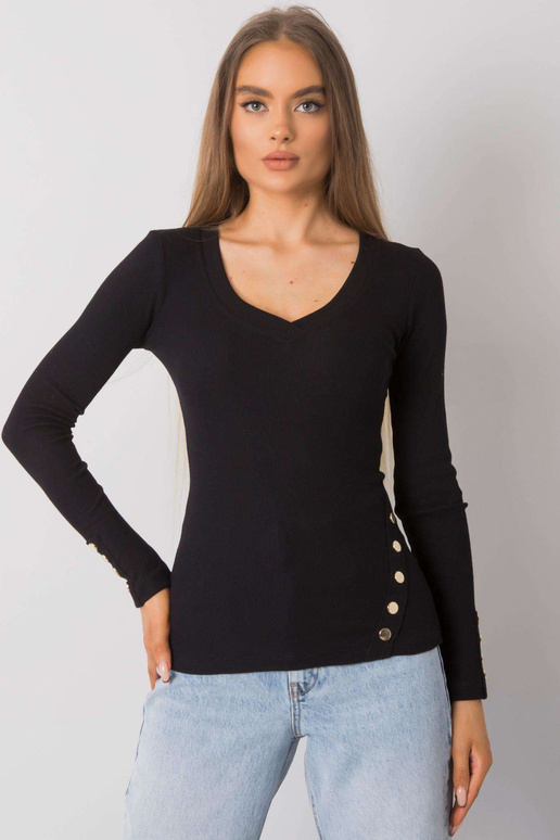 Melna svītraina blūze Abeline RUE PARIS Melna svītraina blūze Abeline RUE PARIS