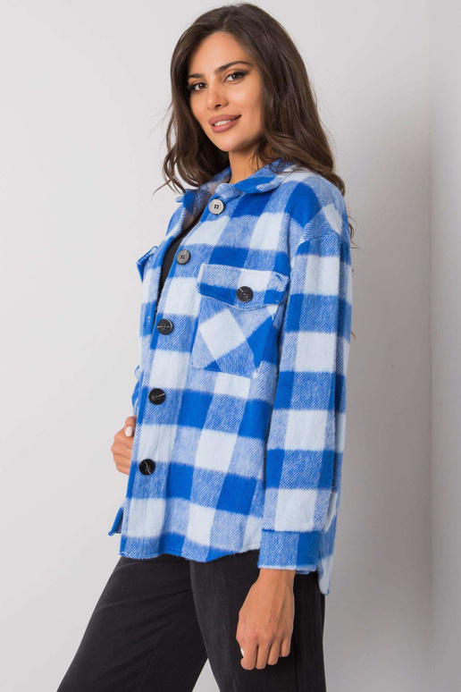 Melānas zilais rūtainais krekls