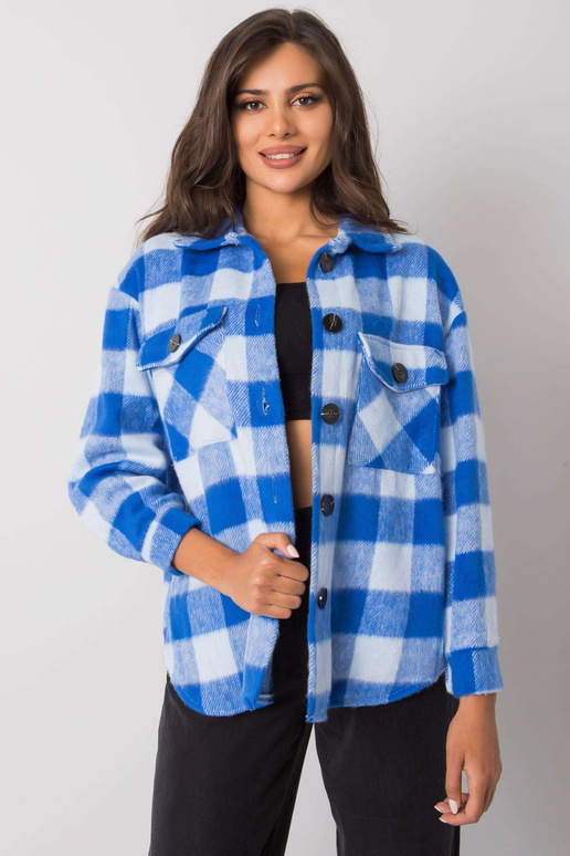 Melānas zilais rūtainais krekls