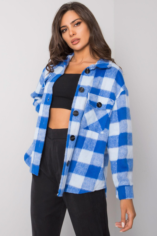 Melānas zilais rūtainais krekls