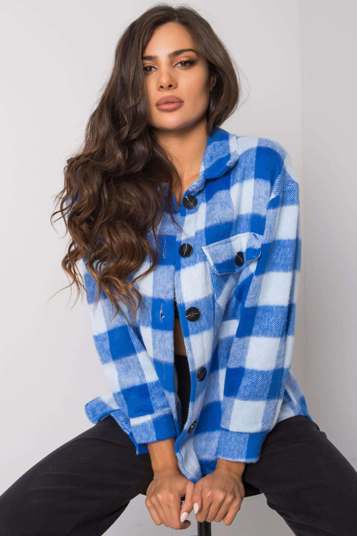 Melānas zilais rūtainais krekls