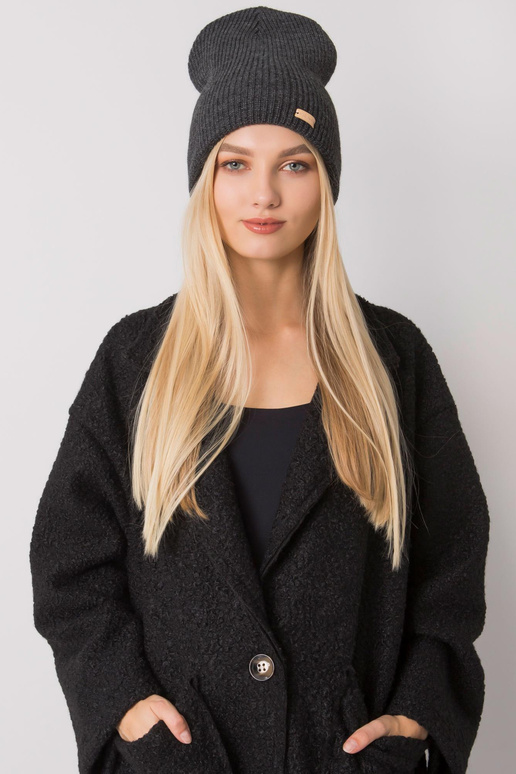 Tumši pelēka trikotāžas pupiņa Beanie...