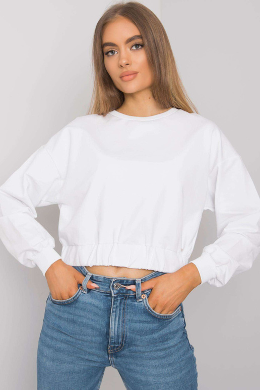 Elain Cotton sieviešu balts džemperis