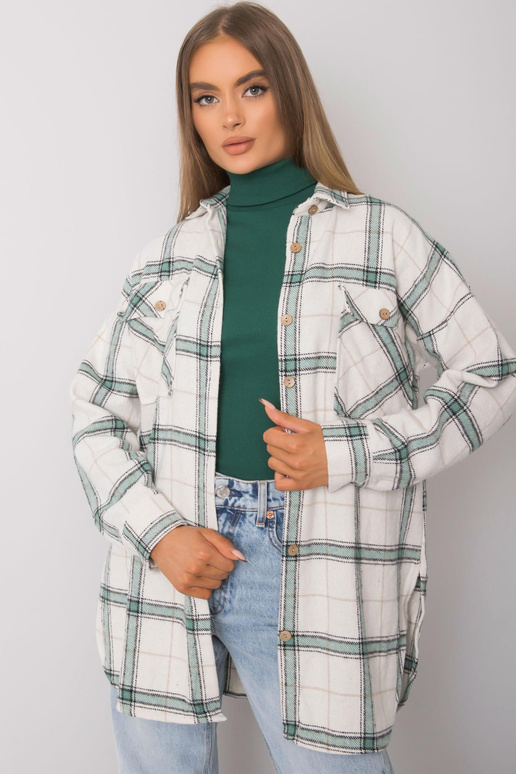 Bēšs un zaļš sieviešu rūtains krekls...