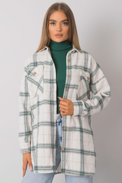 Bēšs un zaļš sieviešu rūtains krekls...