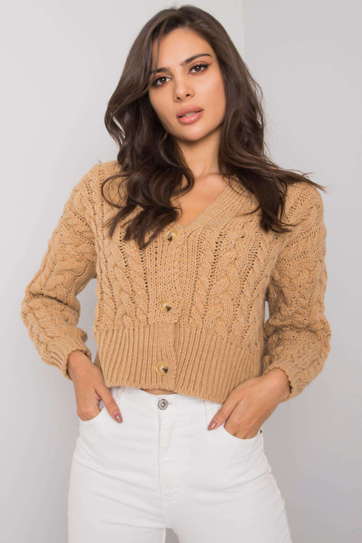 Kamieļu džemperis ar pogām ar bizēm...