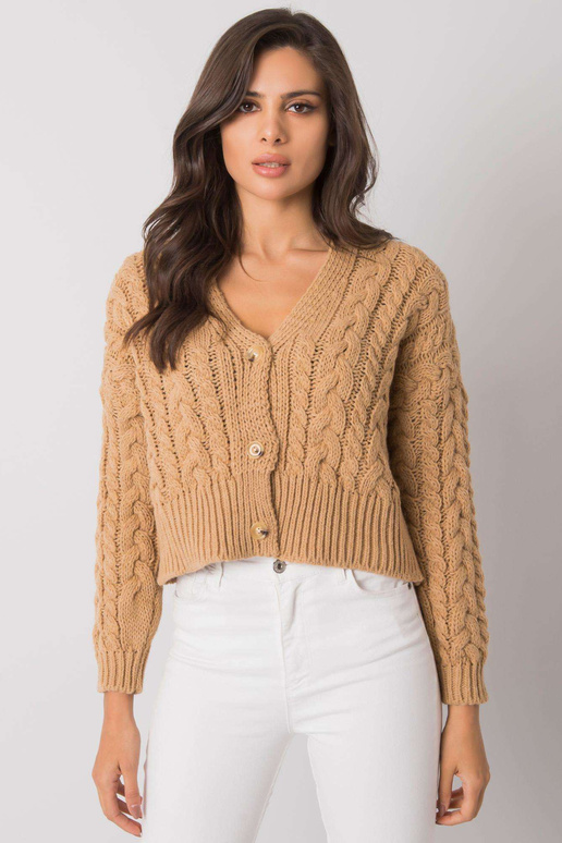 Kamieļu džemperis ar pogām ar bizēm...