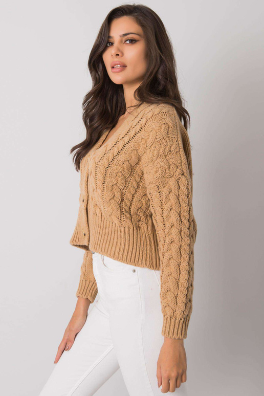 Kamieļu džemperis ar pogām ar bizēm...