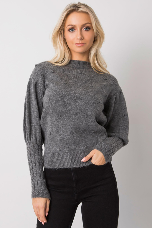 Tumši pelēks džemperis ar dekoratīvām...