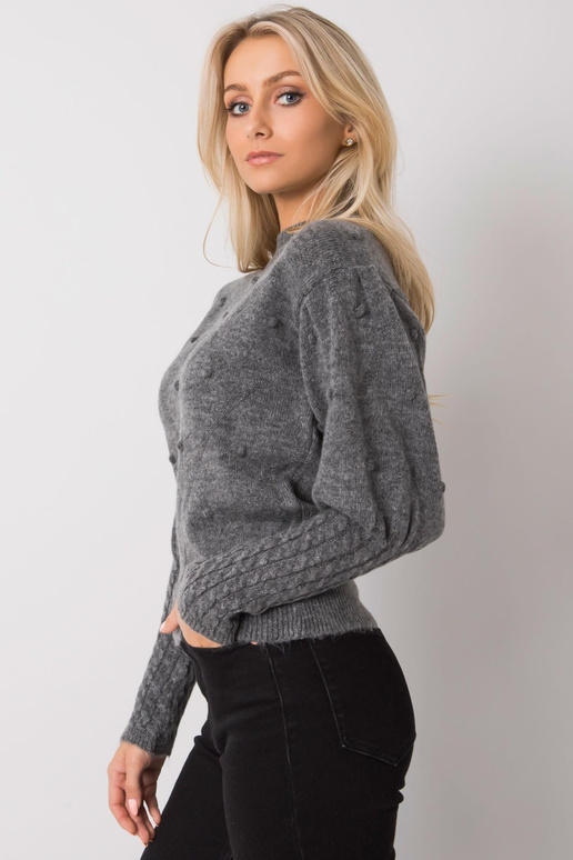 Tumši pelēks džemperis ar dekoratīvām...