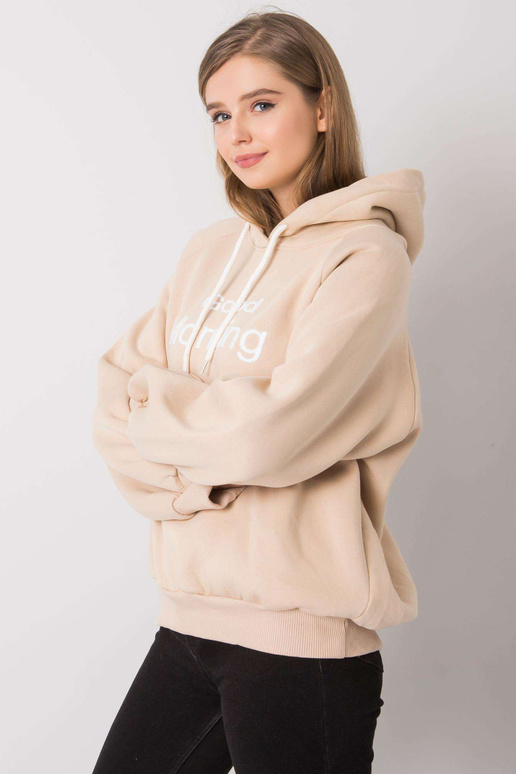 Bēša polsterēta oversize kapuci Alice