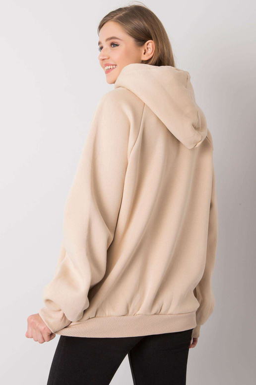 Bēša polsterēta oversize kapuci Alice