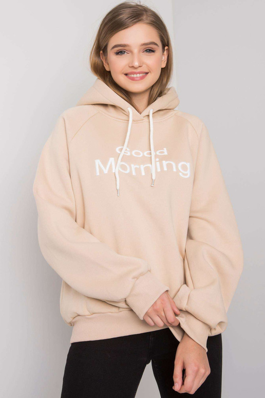 Bēša polsterēta oversize kapuci Alice