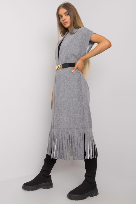 Pelēks melanža gultas pārklājs ar...