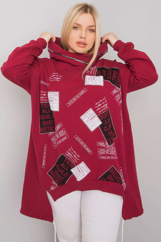 Burgundijas lielizmēra kapuci Ives