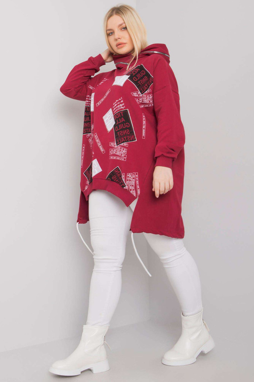 Burgundijas lielizmēra kapuci Ives