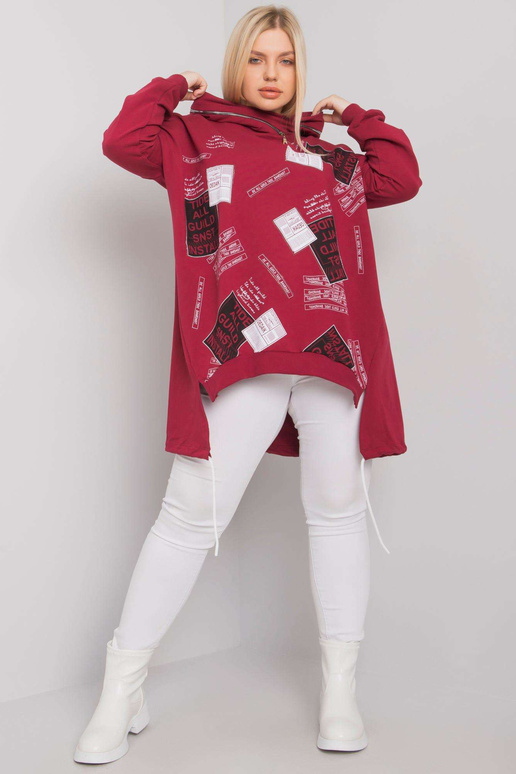 Burgundijas lielizmēra kapuci Ives